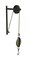 Rustic Vintage Style Metal and Wood Pulley and Hook Wall Hanging